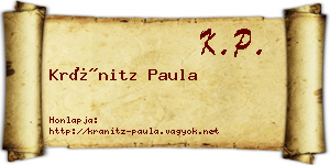 Kránitz Paula névjegykártya